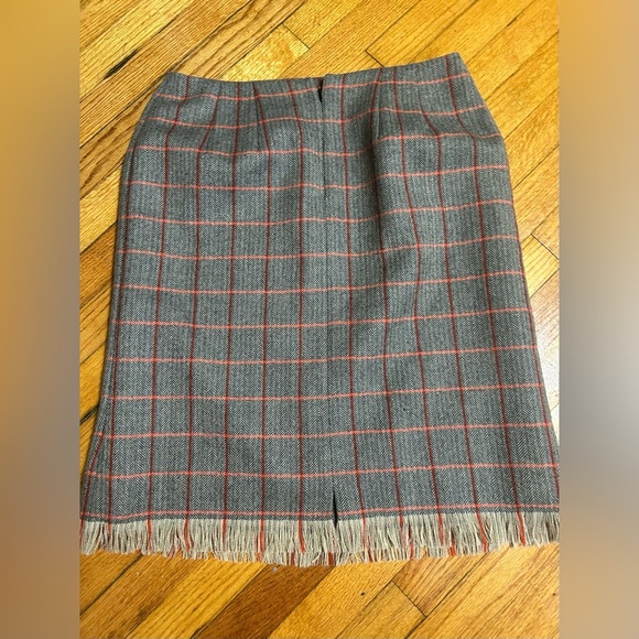 Harve Benard Sport Wool Knee Length Skirt Fringe Detail Women’s Size 14 - Picture 6 of 7